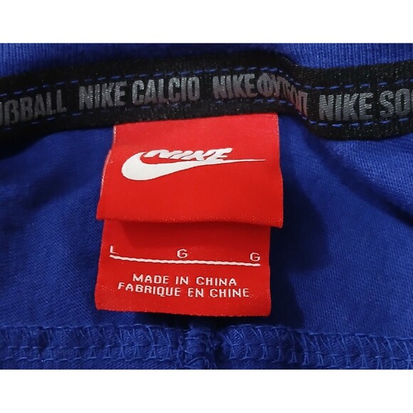 NIKE Calcio Swoosh Series A Football Soccer T-Shirt Blue Striped Bottom Large - Picture 6 of 8